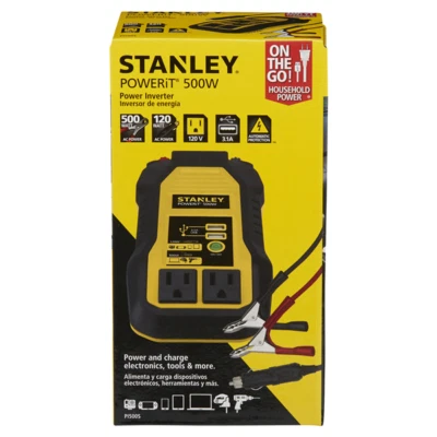 Stanley 500W Inverter & Power Outlet - Dual AC Outlets, 3.1A USB Ports, 12V DC A Foto 1 de 4