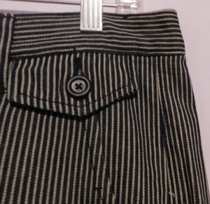Tommy Hilfiger Stripe Denim SKIRT Above Knee Straight Front Slit Women's size 12 - Picture 1 of 11