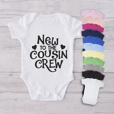 New to the Cousin Crew Baby Bodysuit Babygrow Vest Geeky Family Auntie Uncle