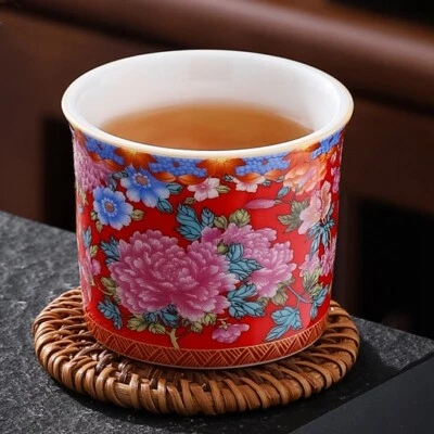 One Cup Color Enamel Craft Porcelain Tea Cup 120ml Ceramic Kungfu Master Cup New Foto 1 de 4