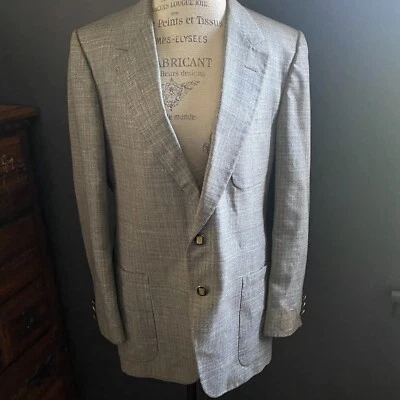 Jaqueta blazer masculina vintage anos 1970/1980 Jaymar cinza xadrez casaco esportivo - Imagem 1 de 4