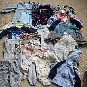 5lb 26pc baby boy clothing lot 3 - 6 months one piece rompers pants sleep sack