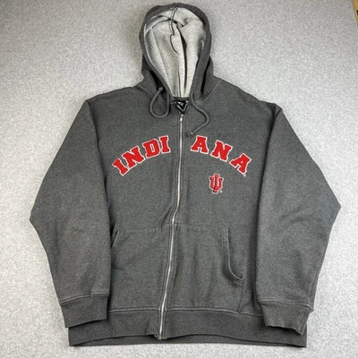 VTG Starter Indiana University Hoosiers Hoodie Medium Full Zip Jacket Gray IU - Image 1 of 4