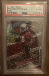 2024 Spectra Marvin Harrison Jr Meta Prizm Rookie RC/25 Cardinals PSA 10 - Imagen 1 de 2