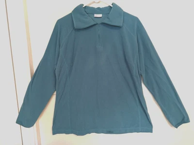 Columbia Womens Fleece Sweatshirt XXL Blue 1/4 Zip Mock Neck Long Sleeve Outdoor - Image 1 of 4