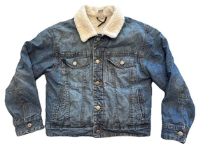 Gap Kids Blue Denim Fleece Lined Button Down Jacket Size XL (803) - Picture 1 of 8