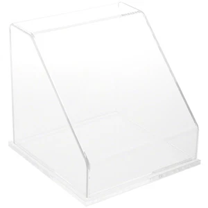 Plymor Clear Acrylic Slanted Front Display Case with Base, 8" x 8" x 8" - Picture 1 of 2