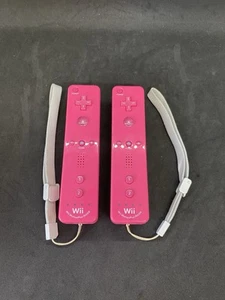 Lot Of 2 Official Nintendo Wii MotionPlus Pink Controller - Authentic OEM Remote - Picture 1 of 4