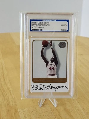 David Thompson 2001 Fleer Greats of the Game autógrafo automático PSG grado 9 Foto 1 de 2