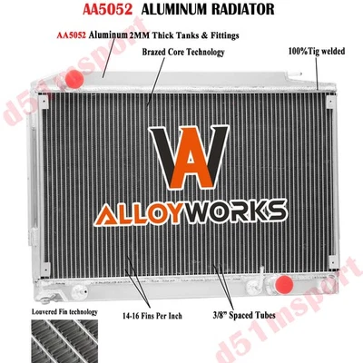 Radiador de 3 filas para 75-80 Mercedes-Benz 450SL 75-1979 450SLC 1981 380SL 380SLC Foto 1 de 4