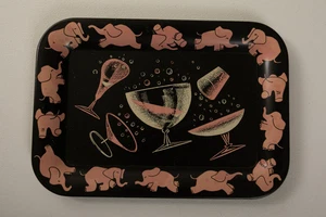 Pink Elephant Metal Tip Tray (R4A/JSF6) Cocktails Speakeasy Bar Liquor Party - Picture 1 of 6