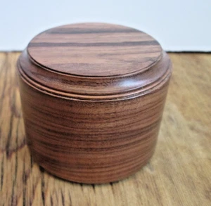 Bolivian Rosewood Round Carved Wood Display Block Pedestal Small Vintage - Picture 1 of 6