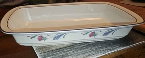 Lenox POPPIES ON BLUE 13.5 Inch Rectangular Baking Casserole Dish - Picture 1 of 5