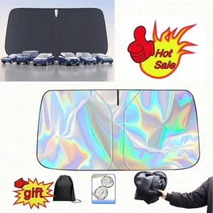 Car Windscreen Sun Shade Foldable Cover UV Heat Reflective Sun Visor 140x70cm - Picture 1 of 11