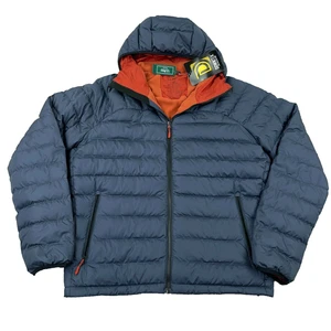 Giacca LL Bean Puffer uomo grande grigio 650 piumino imbottito Downtek foderata con cappuccio nuova con etichetta - Foto 1 di 15