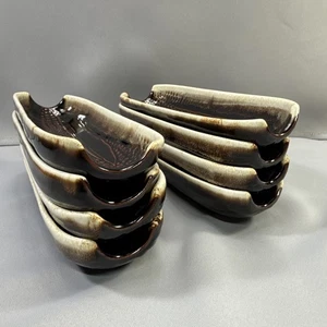 8 Vintage Pfaltzgraff Gourmet braun Tropf Maiskolben Halter Schalen geprägt - Bild 1 von 10