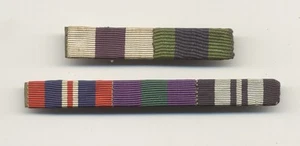 ORIGINAL BRITISH ARMY RIBBON BARS WITH SILK RIBBONS - Picture 1 of 2