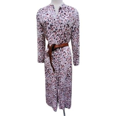 Anthropologie Cloth & Stone Old Money Luxury Status Leopard Maxi Shirtdress Sz S - Image 1 of 4