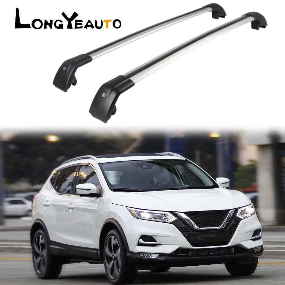 Crossbar Fits For NISSAN ROGUE SPORT 2017-2021 Cross Bar Roof Rack silver black - Imagem 1 de 1