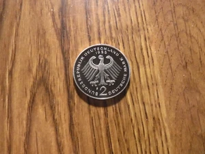 GERMANY 2 MARK LUDWIG ERHARD 1988 F PROOF COIN (956) - Picture 1 of 2