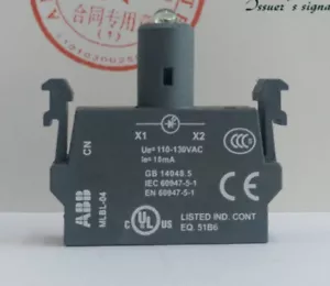 ABB Button LED Integrated Base MLBL-04G Green 110-130V - Picture 1 of 1