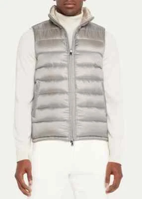 Herno Mens Reversible Down Vest Size  EU  56 US 44 Tan / Light Grey  New tags - Image 1 of 4