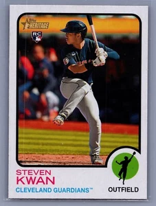 2022 Topps Heritage High Number #562 Steven Kwan - Cleveland Guardians RC ROOKIE - Picture 1 of 2