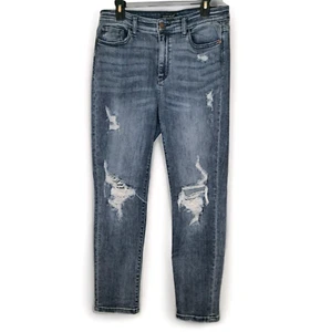 Jeans Judy blu donna 11/30 blu elasticizzato effetto invecchiato fidanzato vestibilità 32x28,5 - Foto 1 di 10