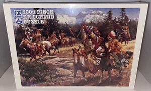New - F.X.Schmid 5000 Piece Puzzle Native American War Party 1997