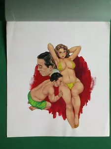 SEXY WUNDERSCHÖNER SCHÖNER BABE BRÜSTE KURVIGER ZWERG BIKINI ORIG MEXIKANISCHE COVER ART - Bild 1 von 4