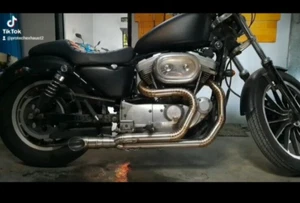Exhaust Pipes 2-1  HD Exhaust Harley Davidson Sportster XL 883 1200 Mid Control - Picture 1 of 1