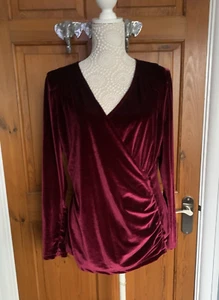 Ladies Velvet Top by Joe Browns Deep Purple Size 14 - Picture 1 of 5