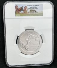 2015 5oz Silver ATB SARATOGA Early Releases MS 69 DPL