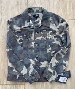 Art Class Youth Girls Green Camo Cotton Long Sleeve Denim Jean Jacket Sz S NWT - Picture 1 of 9