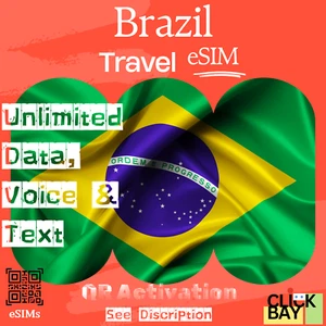 Esim, Brésil Travel eSIM, 35 Go de données Internet + appels et SMS illimités pendant 30 jours - Photo 1 sur 7