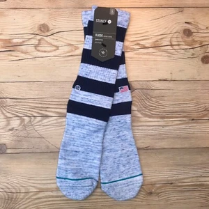 Stance Made In The U.S.A. Light Heather Blue Brice Crew Socks Men’s Size Large - Picture 1 of 12