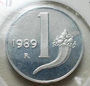 1989 der Republik Italienisch 1 Lira Polierte Platte - Von Divisional - Picture 1 of 1