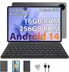 2025 NEW Q17 FHD 5GWifi Tablet Android 14 PC 16GB+256GB Tablets 11 Inch 8000mAh - Picture 1 of 35