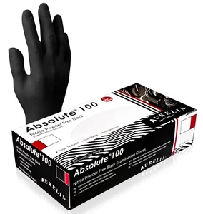 200 XS Extra Small Black Nitrile Gloves 3.2 mil Disposable Exam Latex Free Bulk - Picture 1 of 5