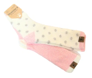 2 Paar Bearpaw Damen Hausschuhe Socken verschiedene Punkte / einfarbig grau rosa elfenbein - Bild 1 von 1
