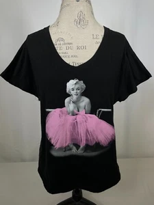 Marilyn Monroe V-Neck Pink Dress Photo T-Shirt Women's MEDIUM - Picture 1 of 10