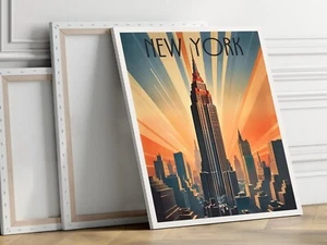 New York 40x50cm Stretched Travel Canvas Wall Art Print - Imagen 1 de 3