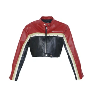 shamofeng Women Faux Leather Jackets Short Motorcycle Bomber Leather Coats - Picture 1 of 30