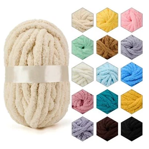 Chenille Chunky Yarn Super Bulky Soft Thick Fluffy Jumbo Giant Washable Polye... - Picture 1 of 7
