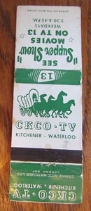 TELEVISION CHANNEL MATCHBOOK: CKCO TV 13 (KITCHENER & WATERLOO, ONTARIO) -K14 - Picture 1 of 1