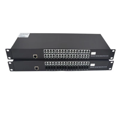 32 PCM Voice Telephone Extenders over Fiber Optic Converter 20K with Ethernet SC - Image 1 of 4