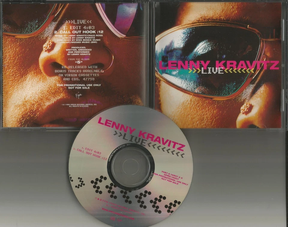 LENNY KRAVITZ Live w/ RARE EDIT PROMO Radio DJ CD Single 1998 USA dpro 14907 Foto 1 de 1
