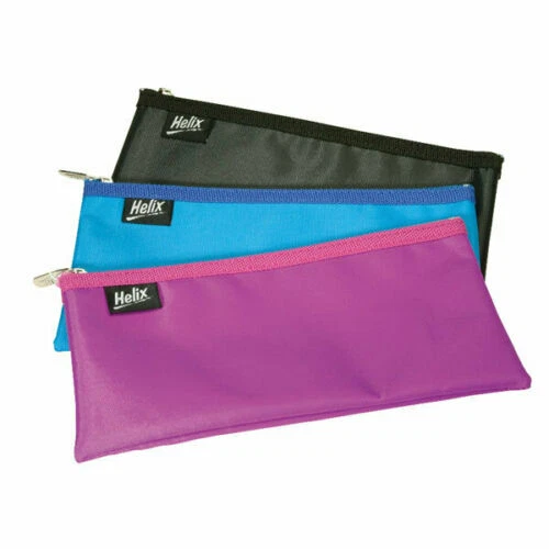 Helix Nylon Pencil Case 200x100mm 8" x4" Assorted Colours - Image 1 of 1