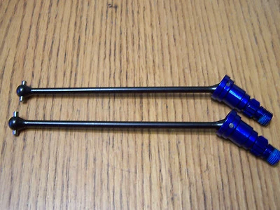 Fits Traxxas 1/5 8s X-Maxx Front or Rear Steel HD Driveshaft Blue Stub Axle CVD - Image 1 of 3