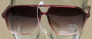 Sunglasses Gradient Brown Lens w Gradient Rose Square Frames 100% UV CR-39 each - Picture 1 of 6